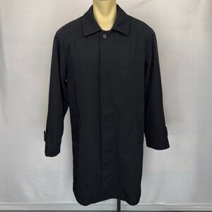 Pronto Uomo Men’s Raincoat 40R Black Zip-Out Liner Water/Stain Resistant Trench